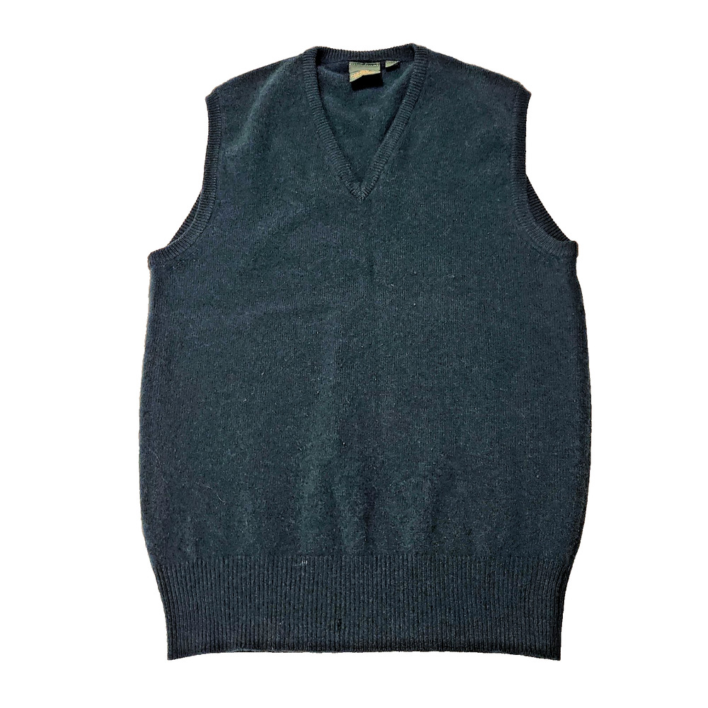 Nordstrom 100% Lambswool Knit Sweater Vest V-Neck Dark Green Men's M / Medium